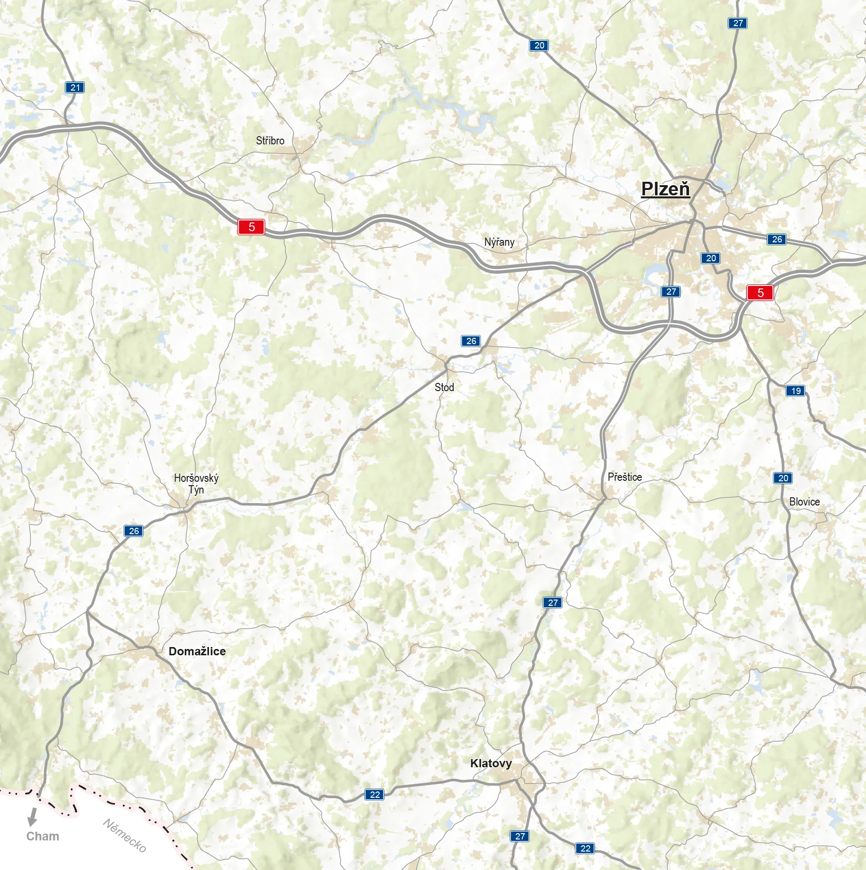Mapa úseků a oprav